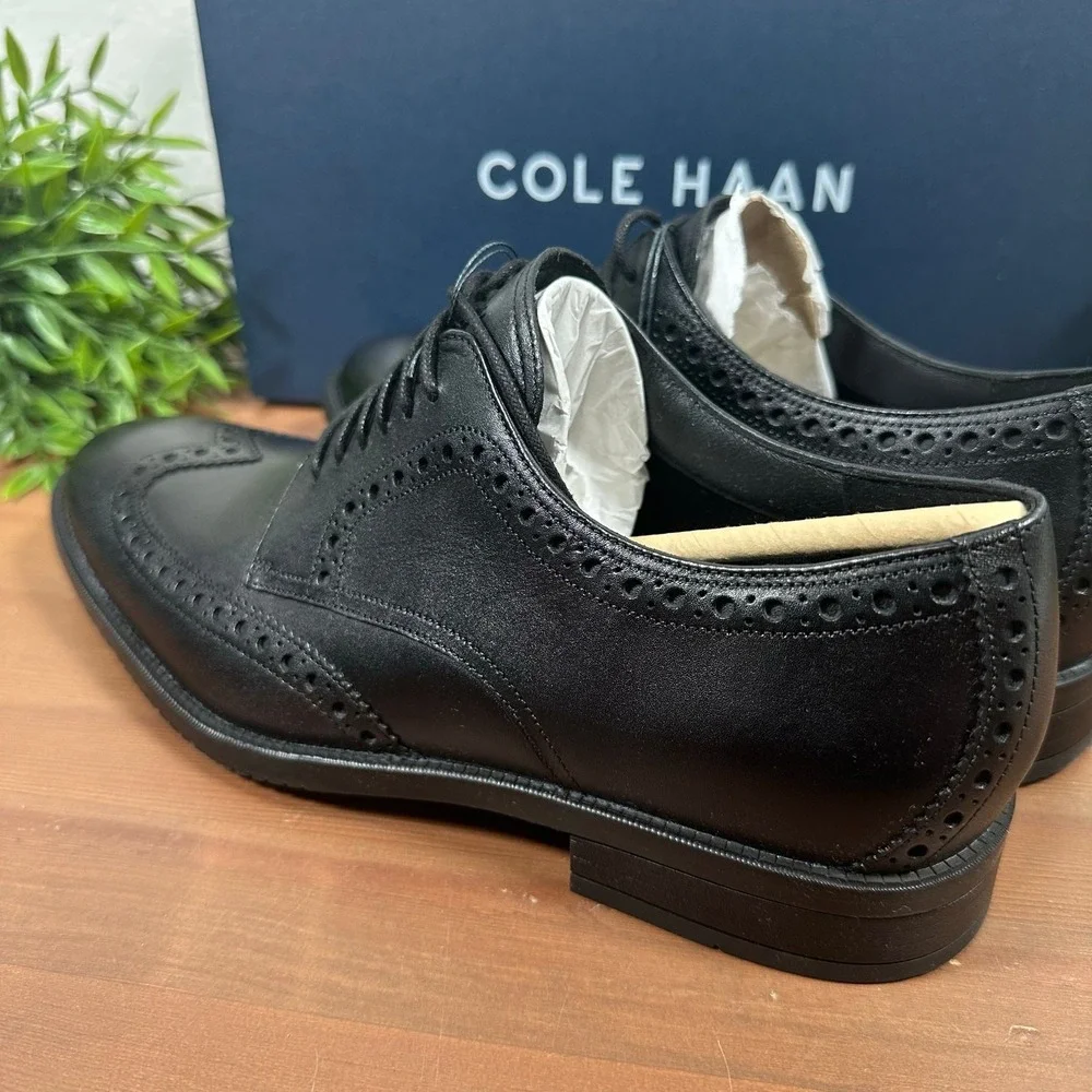 Cole Haan Men's Modern Essentials Wingtip Oxford Shoes Black Size 9
